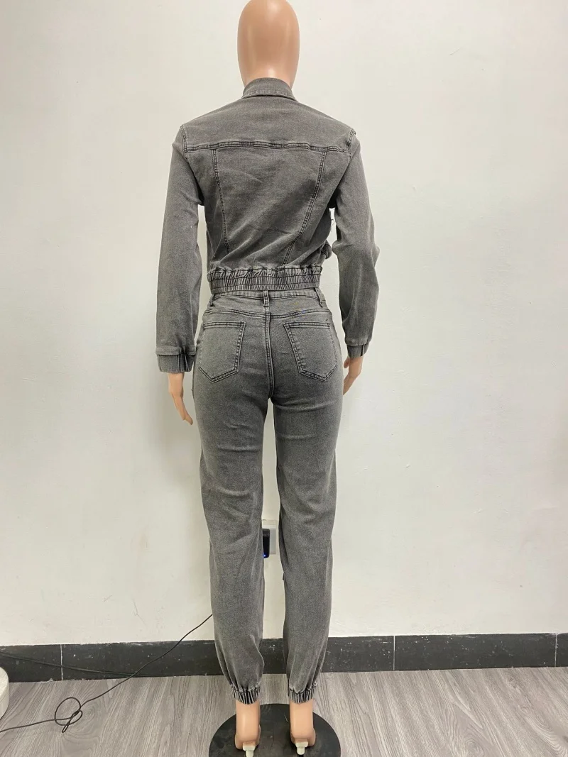 Streetwear Denim 2 Piece Sets Women Outfit Autumn Clothing Women 2026 Jean Jacket Top and Pant Sets Cowboy Two Pieces Woman Sets view 6