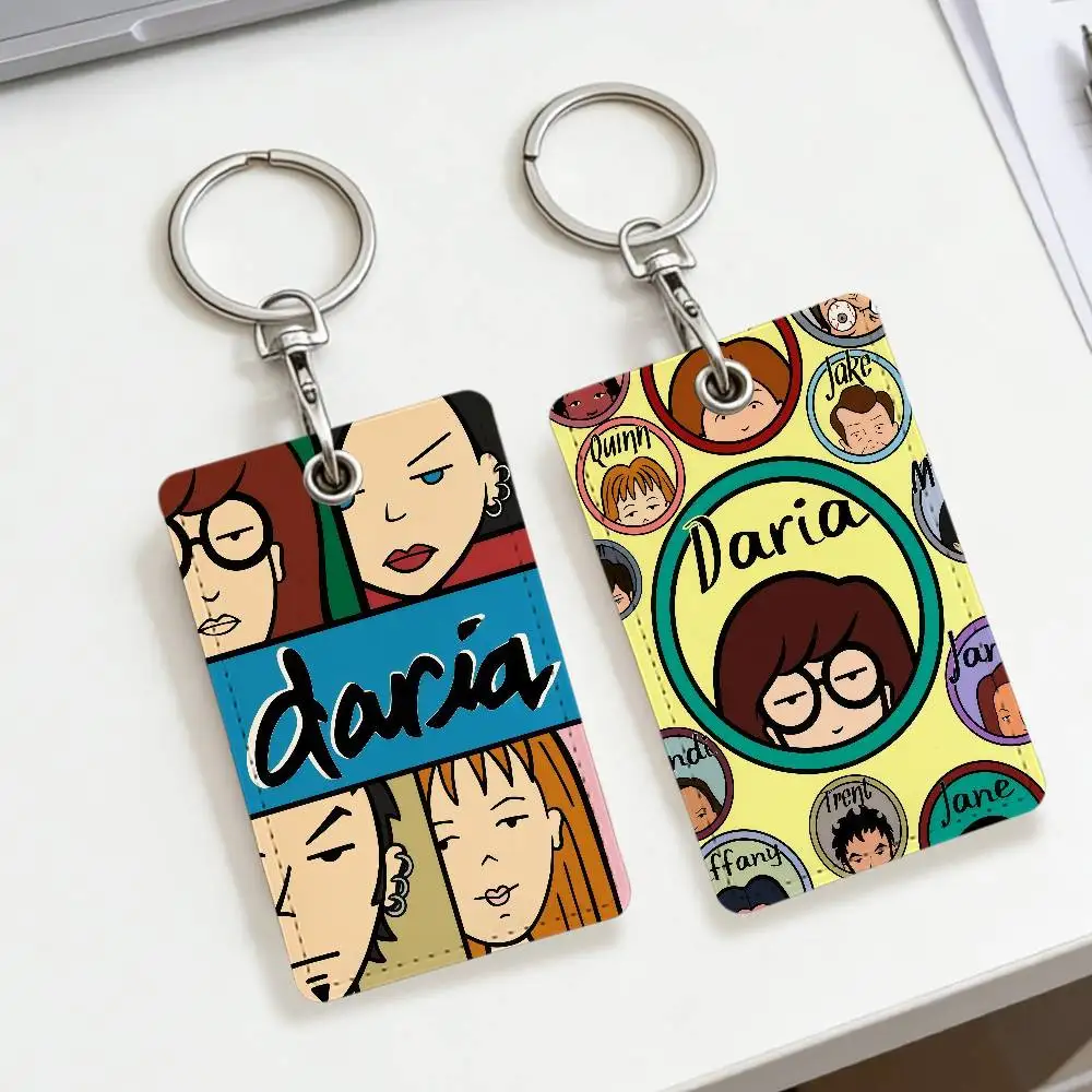 Cartoon D-Daria Morgendorffer School rectangular keychain Bus house access card protective cover PU leather ID Best sellers