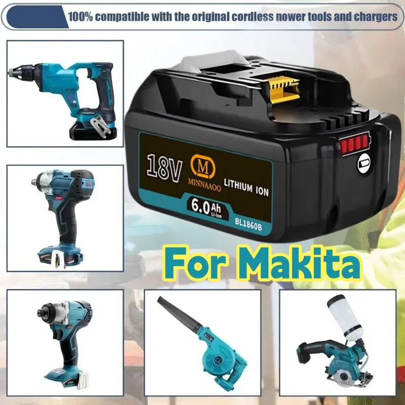 

Genuine For Makita 18V Battery 6.0Ah Replaceable LED for BL1850 BL1830 BL1840 BL1830BL1860B LXT Cell