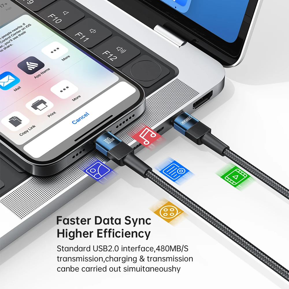 MNBILI 100W Type C to USB C Cable PD 3.0 Quick Charge 4.0 Fast Charging Type C to Type C for iPhone 15 Macbook Samsung Xiaomi ﻿