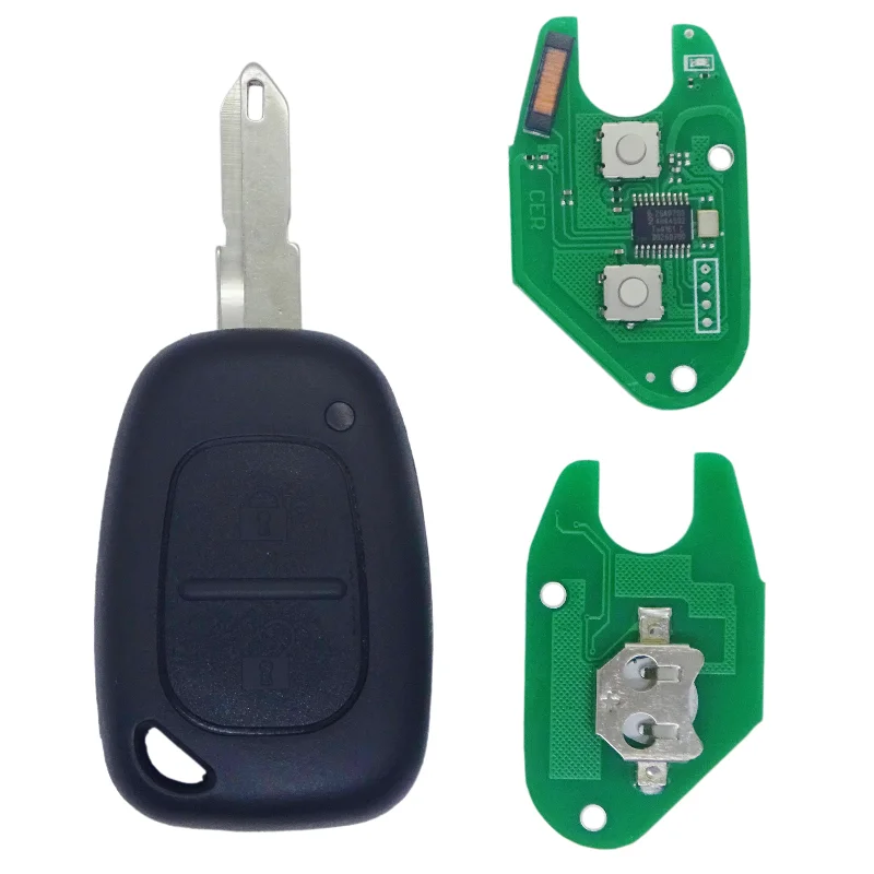 2 Buttons Remote Car Key 433Mhz ID46-PCF7946 Chip with NE72/VAC102 Blade For Renault Traffic Master Vivaro Movano Kangoo