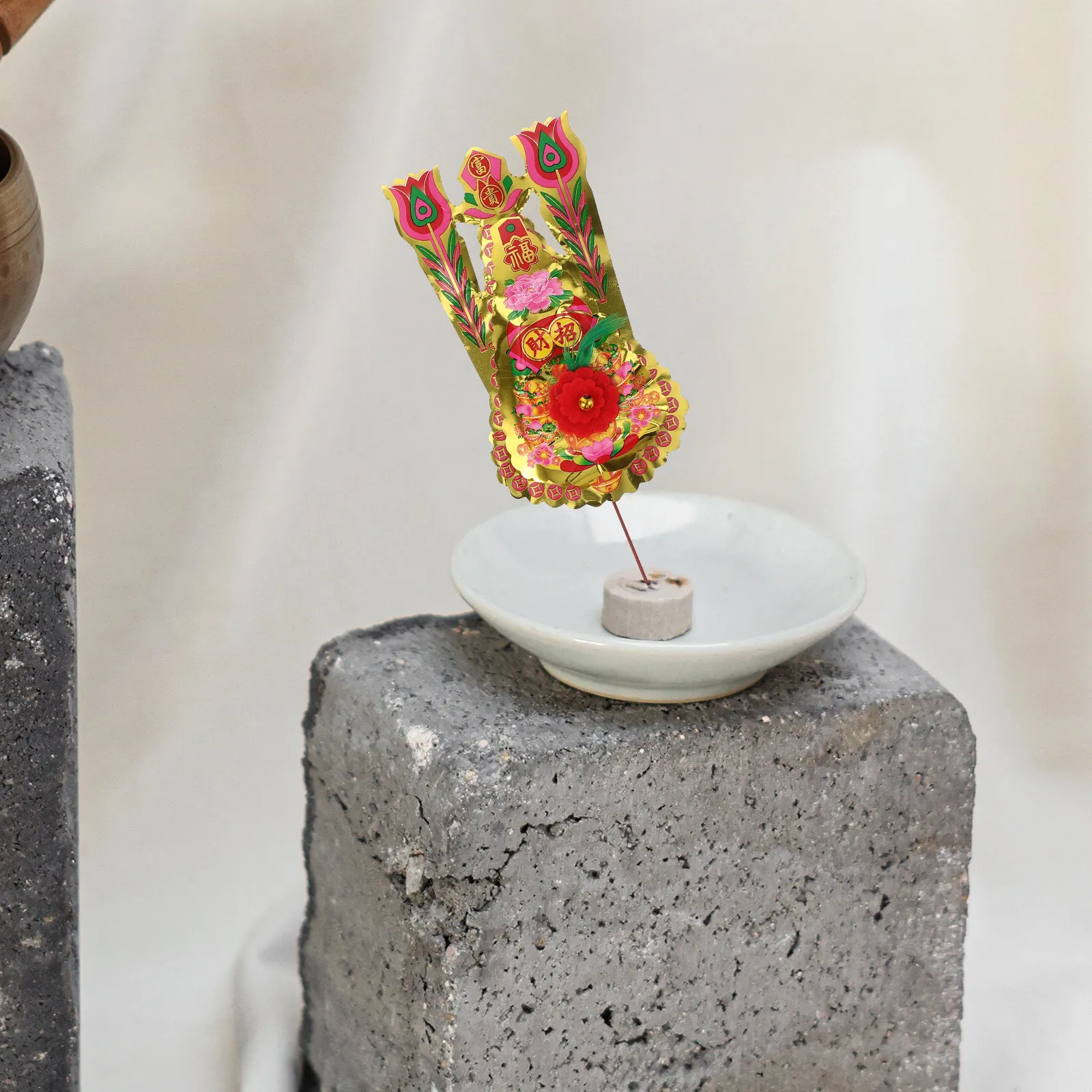 2Pairs Long-Lasting Fortunate Flower Sticks for Incense Burner Censer Decorative Toppers Buddhist Accessories Temple Use Censer - view 2