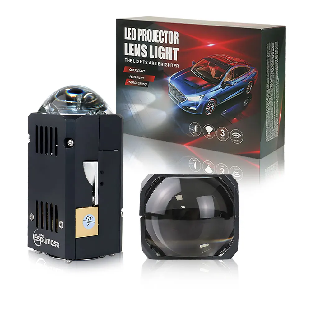 Matrix Modules Car Headlight Mini 1.8 Inch Bi LED Laser Projector Lens Super Bright High Low Beam Foglight Car Assembly