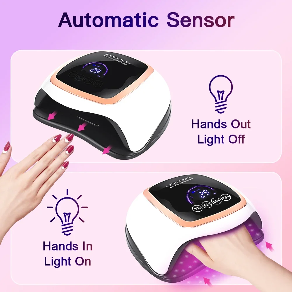 V3 UV LED Nail Lamp 180W Professional Nail Curing Lamps for Home Salon Led Drying Lamps for Nail Equipment Dryer for Gel Polish