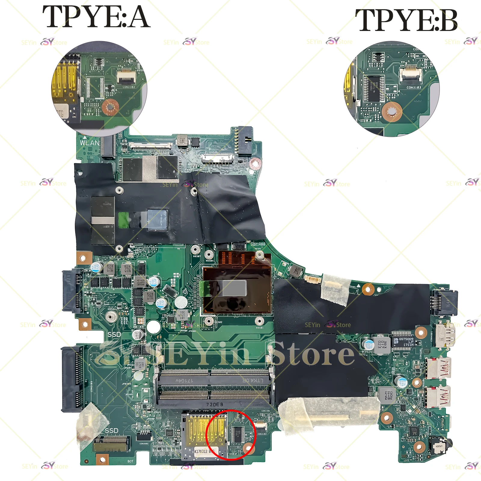 GL553VD Mainboard For ASUS ROG FX553V GL553V GL553VE FX53V ZX53V Laptop Motherboard I5-7300H I7-7700HQ GTX1050 GTX1050TI