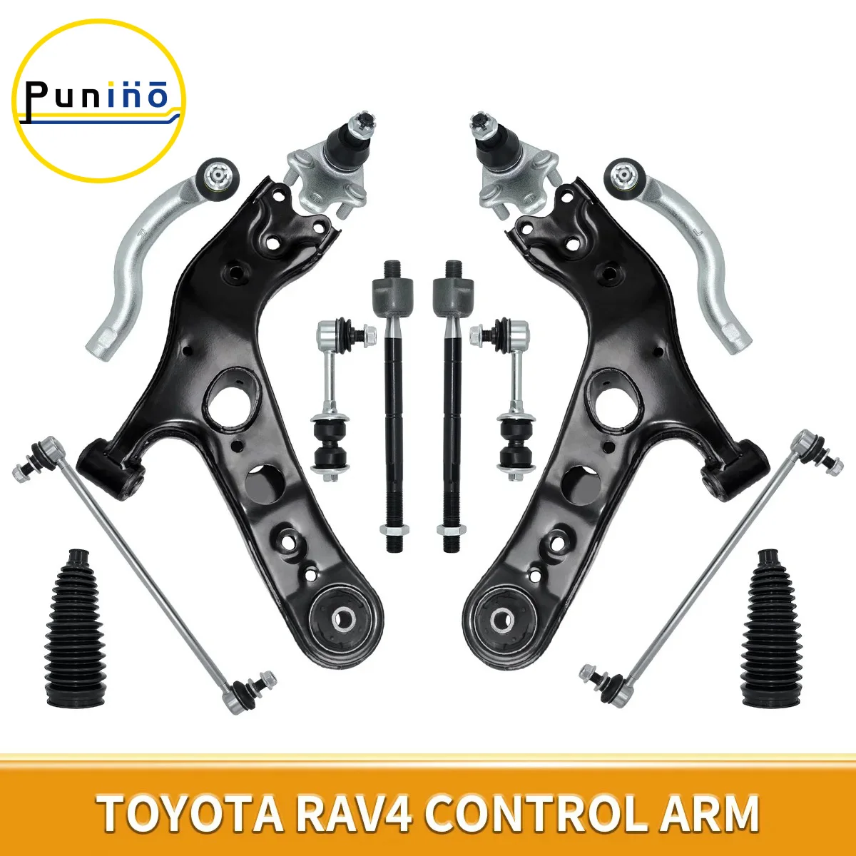 

Punino 14pcs Front Lower Control Arm Sway Bar End Link Tie Rod Boot Kit for Toyota RAV4 2006 2007 2008 2009 2010 2011 - 2018