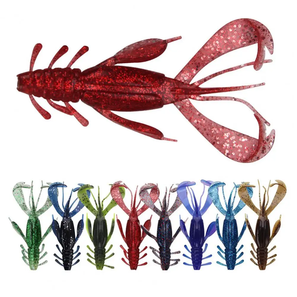 

Crayfish Fishing Lure Realistic Soft Crayfish Lure Set with Sequins 4pcs 10cm/10g Bionic Shrimp Bait for Freshwater for Anglers