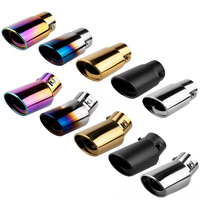 Car Accessories Automobile Exhaust Pipe Sleeve Tail Throat Muffler Tip Gold Silencing Stainless Steel Modified Exhaust Pipe