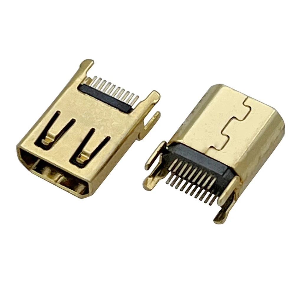 

20PCS Micro HDMI 19Pin Connector HDMI D female board type 1.6mm iron shell gold-plated