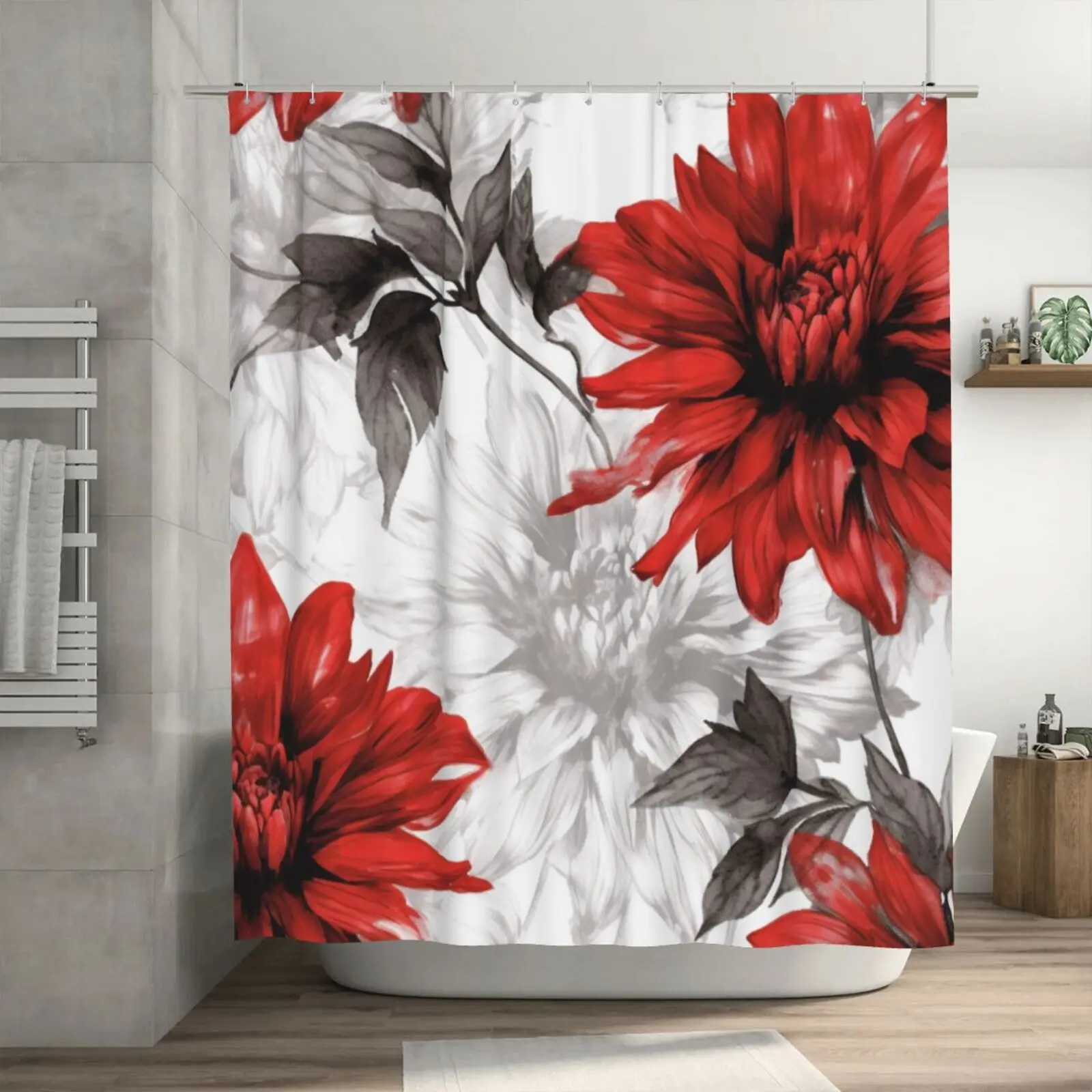 

Bathroom Curtains Avant-garde Floral Design Bathroom Shower Curtains Polyester Curtains Bathroom Accessories Hooks Not Included