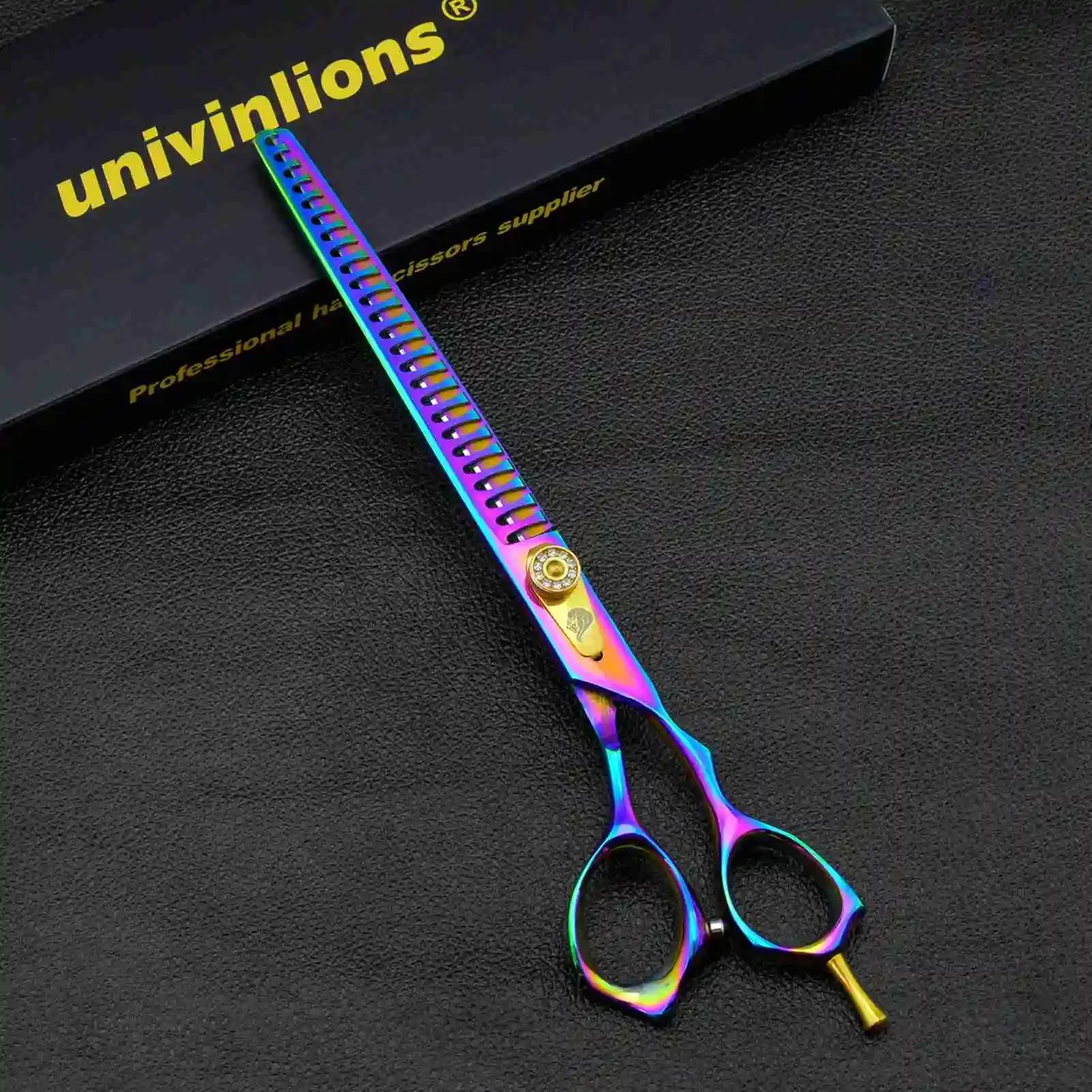 Univinlions 8 inch Scissors Dog Professional Gromming Scissors Pet Thinning Shears For Home Groomer Tijeras Perro Hair Trimmer