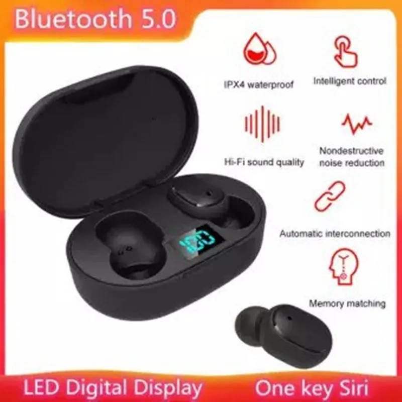 TWS E6S Fone Bluetooth Earphones Wireless bluetooth headset Noise Cancelling Headset With Microphone Headphones For Xiaomi Redmi