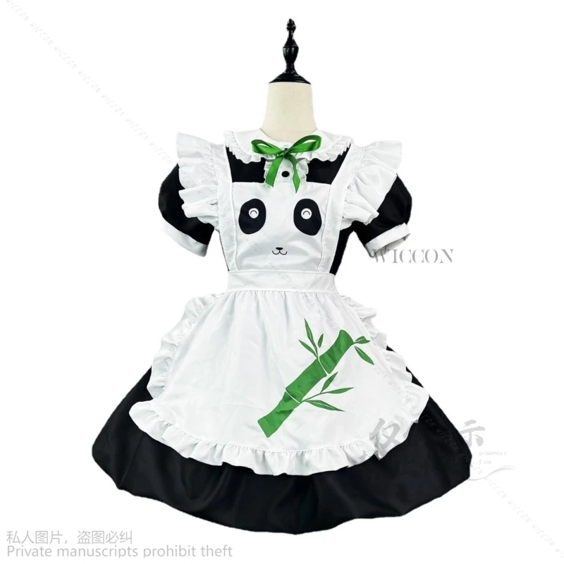 Anime Love Live China Panda Maid Dress Sweet Lolita disfraz de Cosplay Kawaii para mujer, vestido de juego de rol para fiesta de Halloween