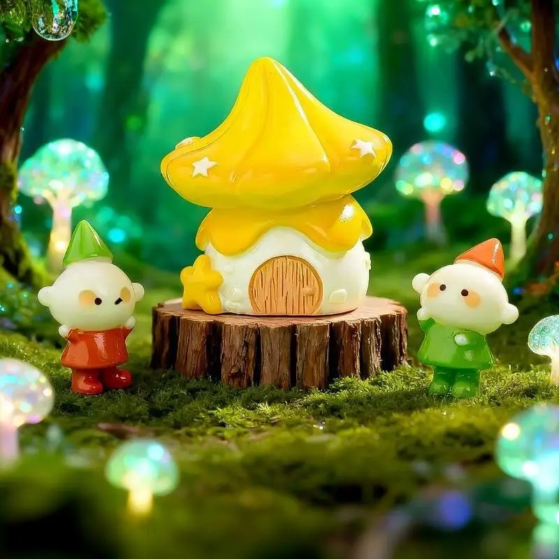 Waterproof Mushroom Elf Mini Statues 1/10PCS Fairy Garden Animal Figures Tiny Decor for Outdoor Balcony Yard Lawn Ornament