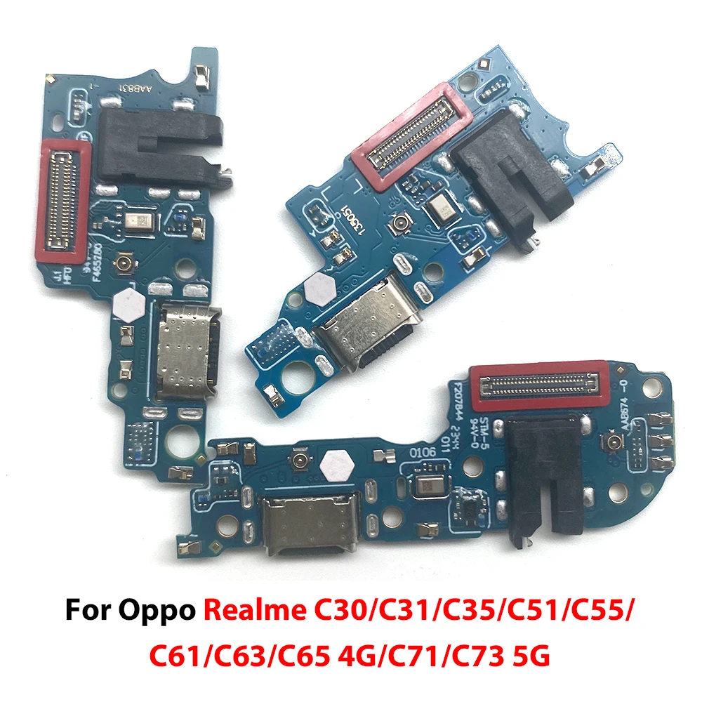

USB Charge Dock Socket Jack Connector Flex Cable For Oppo Realme C61 C63 5 Pro C30 C35 C53 C55 C67 C71 C73 Charging Board Module