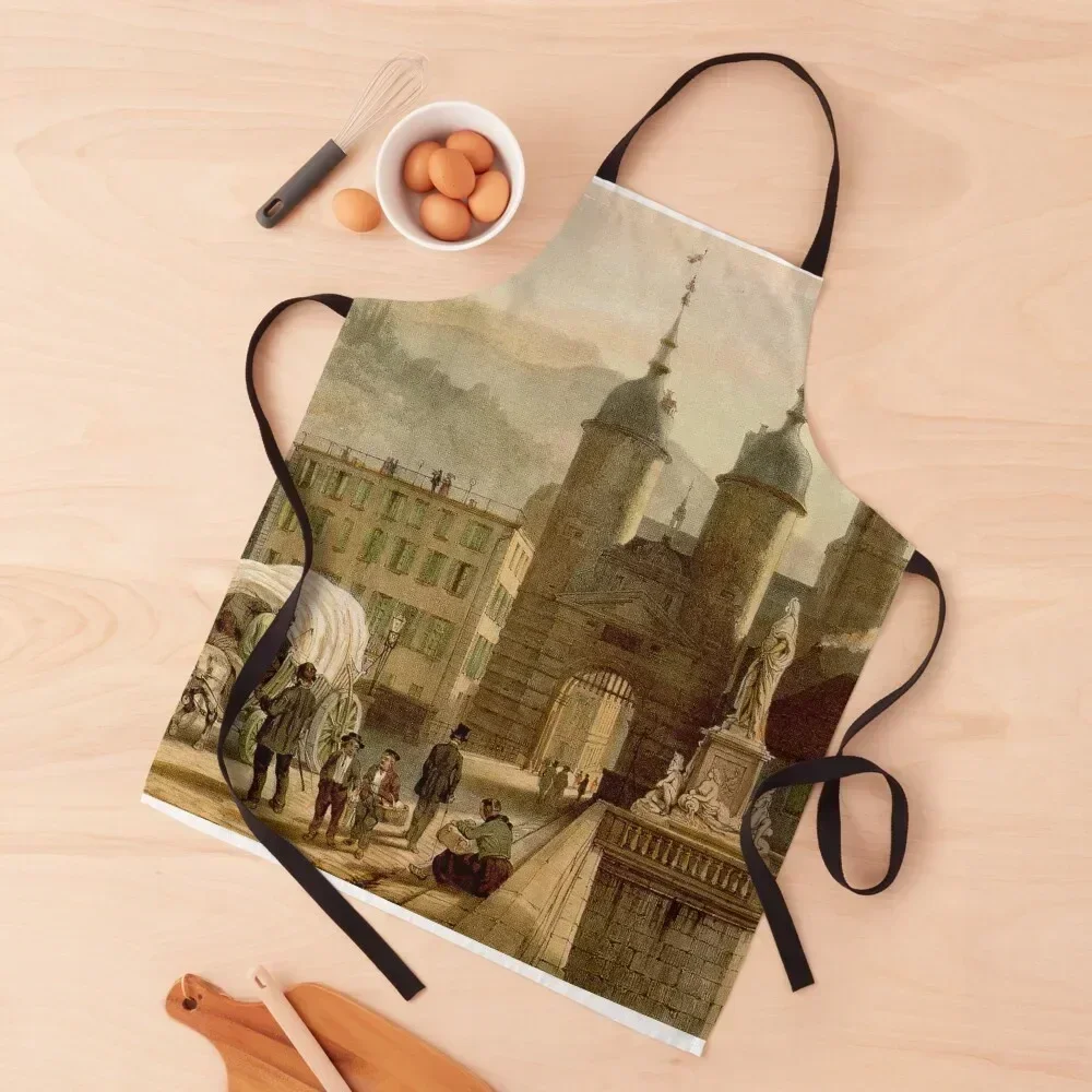 

Old Bridge in Heidelberg,1788 Apron chef costume Things For Home And Kitchen Kitchen Kawaii Accessories Apron