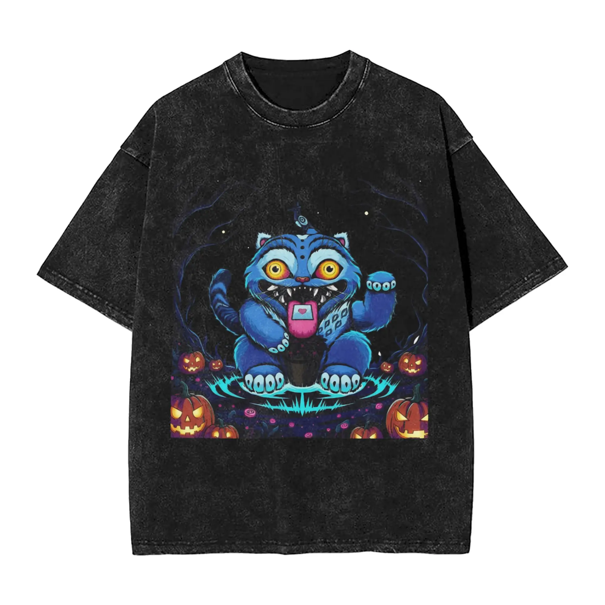 

Derpy Tiger Kpop Demon Hunters Halloween T Shirt Summer Y2K Retro T Shirts Casual Tee Shirt For Men Short Sleeve Loose Top Tees