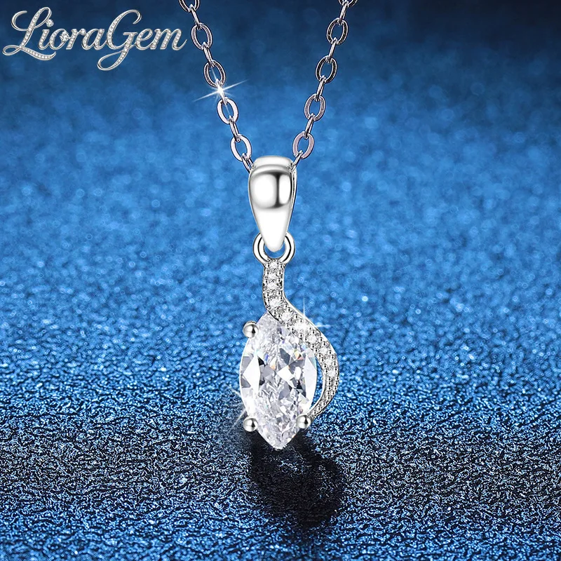 LioraGem Platinum PT950 Women's High-end Angel Eye Moissanite Pendant, 1-carat D-color Moissanite Necklace Girlfriend Gift