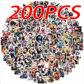 100/200 adet karikatür Anime iblis avcısı çıkartmalar dizüstü bavul kaykay gitar telefon karikatür etiket çocuk hediye oyuncaklar