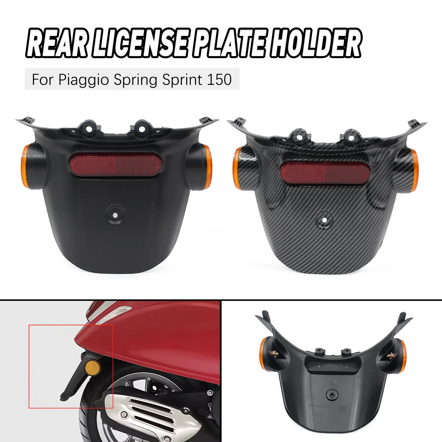 

Rear License Plate Splash Guard For Spring Sprint 150 Motorcycle ABS Rear Fender Tail Mudguard Protection Fender Replacement