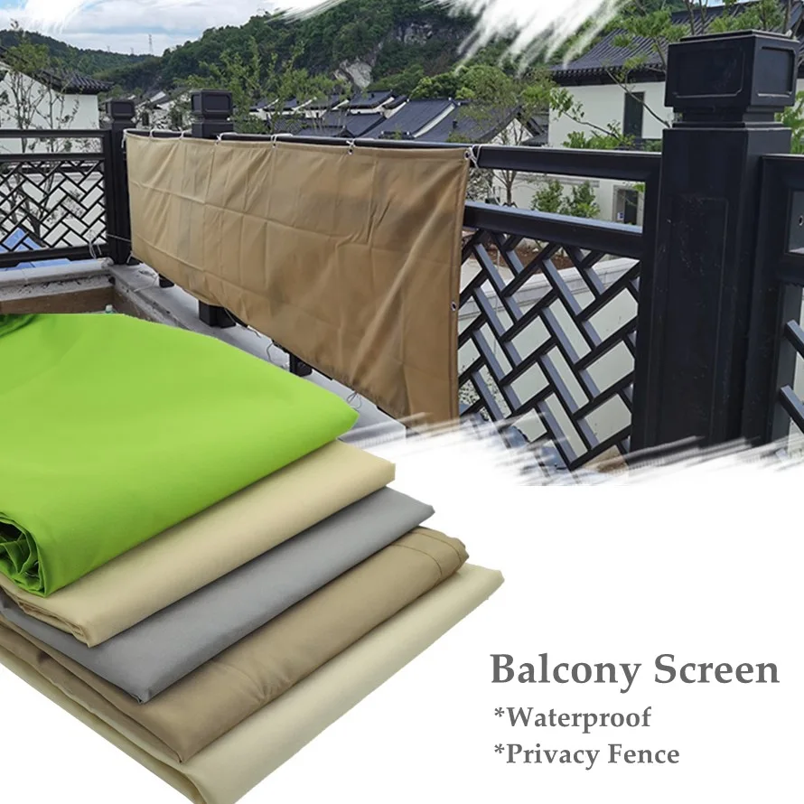 5 Colors Virgin Polyester Fabric Balcony Privacy Screen Terrace Rainproof Windbreak Fence Netting With Eyelets