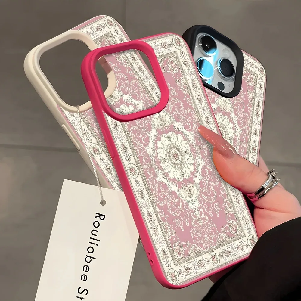 Baroque Floral Frame Case For Samsung A05S A06 A07 A15 A16 A17 A34 A35 A53 A54 A55 S23 S24 FE S25 S26 Ultra A26 A36 A56 Cover