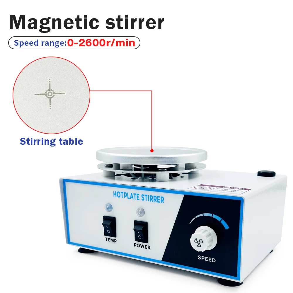 2L Hotplate Magnetic Stirrer Lab Heating Stirrer Thermostat Mixer 220V 0-2600rpm Medical Science Laboratory Equipment