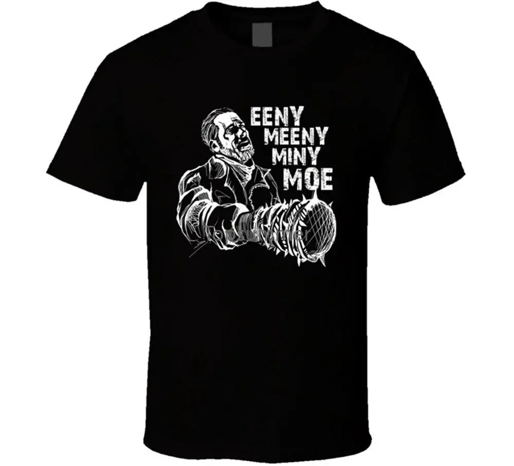 Cotton Men T-Shirt Casual Man Tees Mens Tops Eeeny Meeny Miny Moe Neegan The Walking Dead Tv Show T Shirt Brand Clothing Men T S