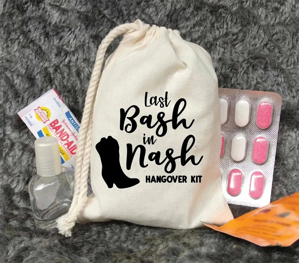 25 PCS Nash Bash-Last Bash in Nash Hangover Kit-Nashville Bachelorette Hangover Kit Bag-Survival kit-Bachelorette Party Bag-Surv