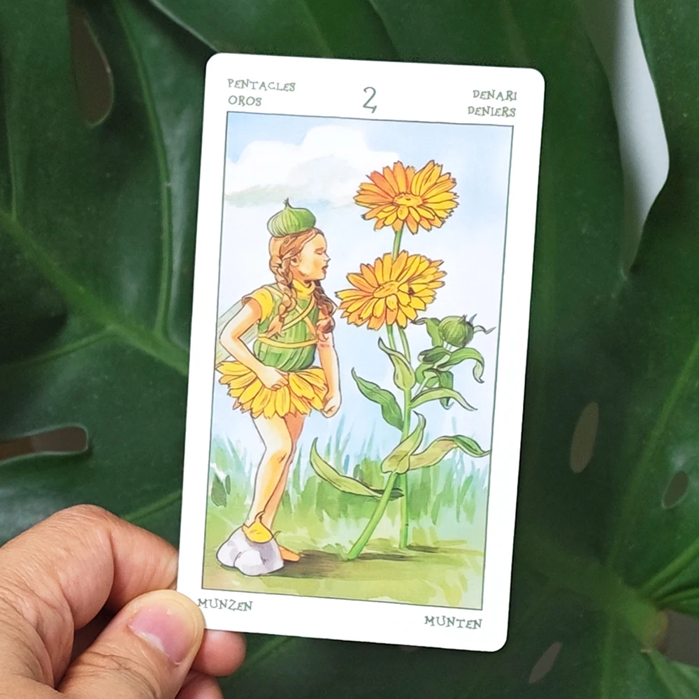 78 Pcs Delicate, Lovely Tarot Cards Printed on 350GSM Double-embossed Cardstock 12*7cm The Spirit of Flowers Tarot Deck