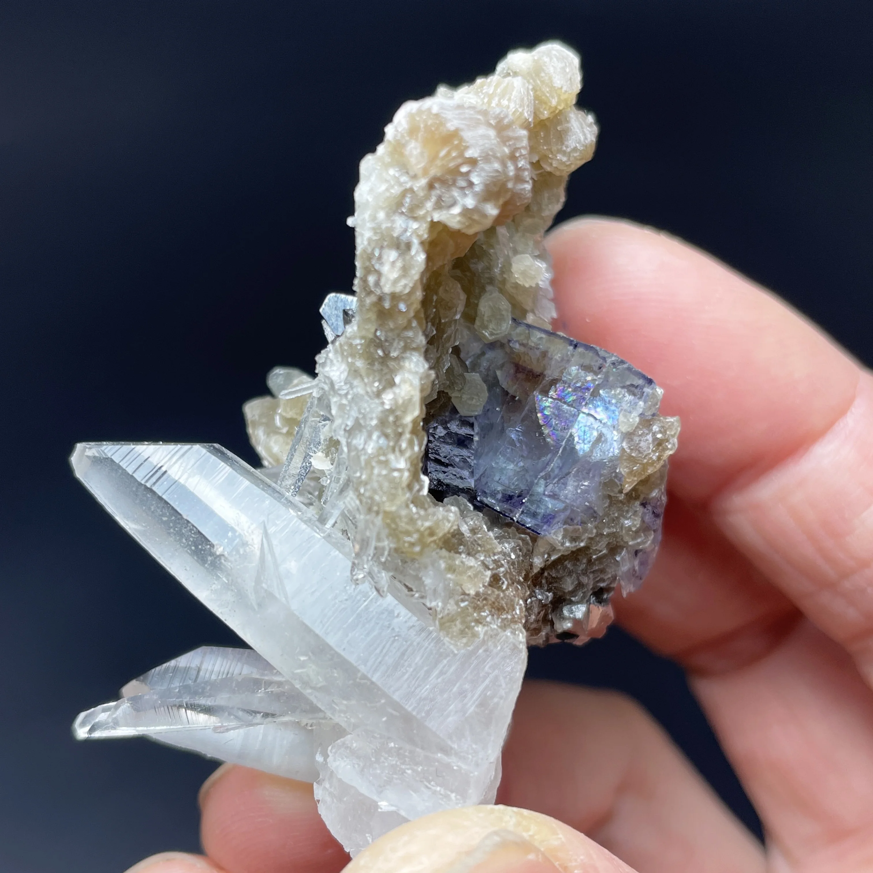 47g Natural China HuNan Yaogangxian Fluorite Mineral Crystal Quartz With Iron Ore Teaching Rock Reiki Healing Stone Home Decor