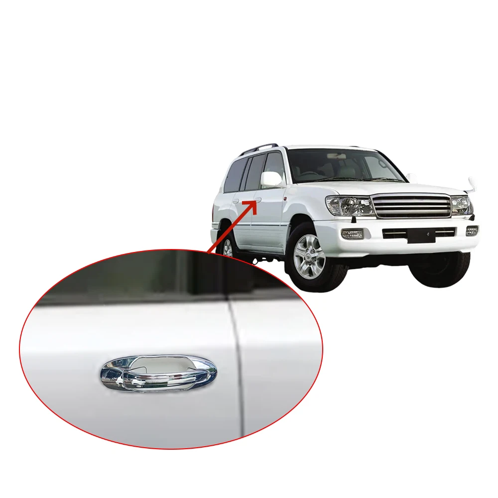 

Chrome Plated Car Door Handle Bowl Cover Trim For Toyota Land Cruiser Fj100 lc100 1998 2009 Car Accessories Exterior Decorate