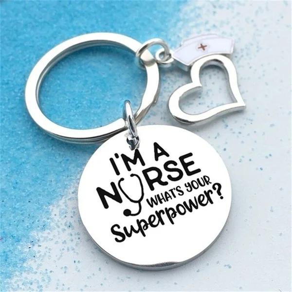 I am a nurse pendant key chain key chain hospital nurse's day gift women's pendant key ring holder jewelry bag