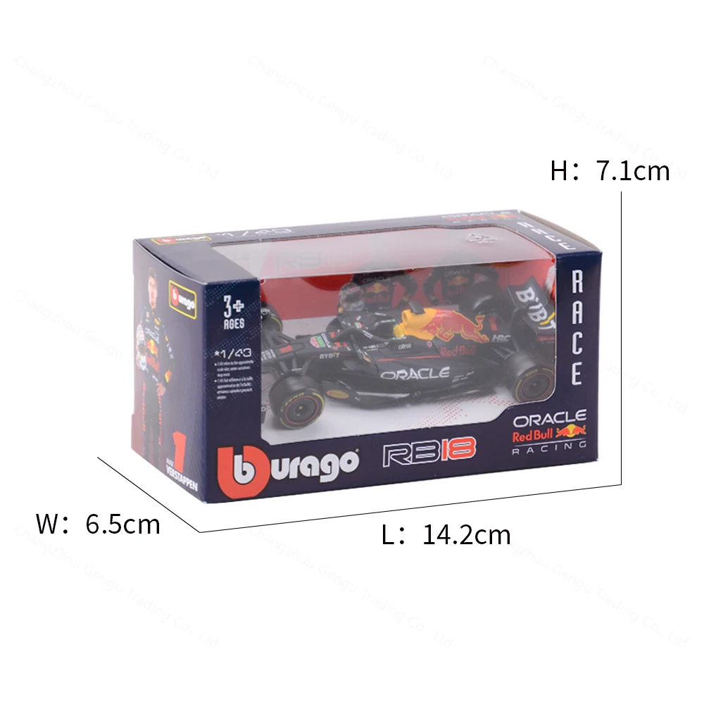 Bburago 1:43 2022 RB18 Red Bull F1 Racing Formula Auto Simulazione Statica Pressofuso In Lega Modello di Auto