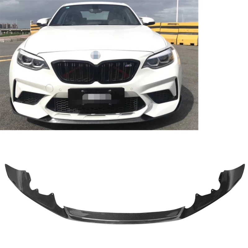 DryCarbon Fiber MP Style Front Bumper Lip For BMW M2C F87 LCI 2019 2020 2021 2022 F87 carbon fiber car bumper