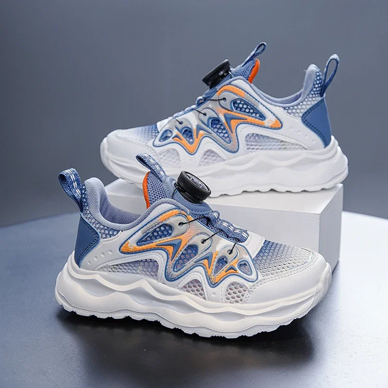 รองเท้าเด็กผู้ชายรองเท้าผ้าใบเด็กรองเท้าลำลองตาข่ายระบายอากาศน้ำหนักเบาสำหรับเด็ก SNEAKER anak Laki Laki เทนนิสโรงเรียนกีฬาสำหรับเด็กอายุ4ถึง12ปี