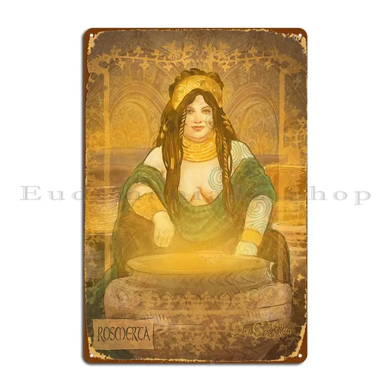 Celtic Goddess Rosmerta Metal Sign Club Wall Cave Party Club Party Plates Designer Tin Sign Poster