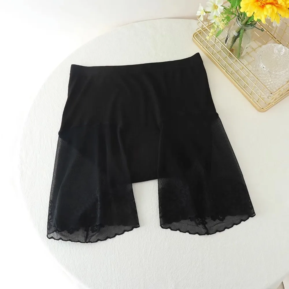 

Breathable High Waist Lace Panties Anti-Glare Seamless Lace Mesh Safety Pants Lingerie Thin Underwear for Women Summer