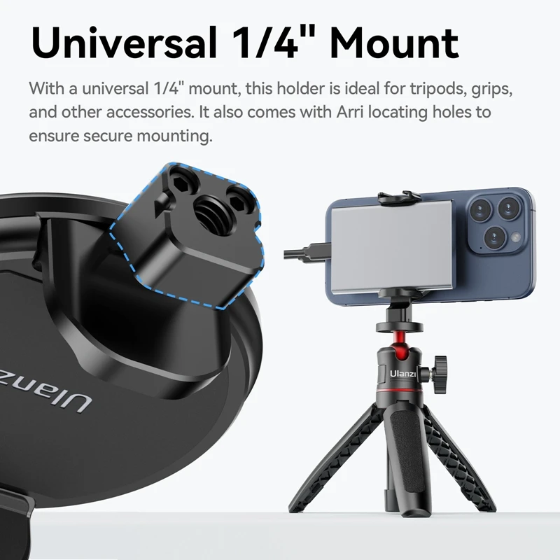 Ulanzi MG10 MagSafe Hard Drive Holder for Smartphone with Cold Shoe Mount for Phone Grip MagSafe Phone Cages Stabilizer Tripod