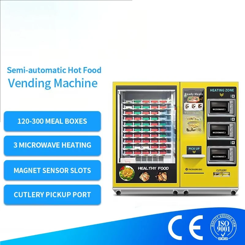 FL Customized 2026 New High Quality  24-Hour Healthy Hot Food Vending Machine 3 Microwaves Nutritious Diet Options