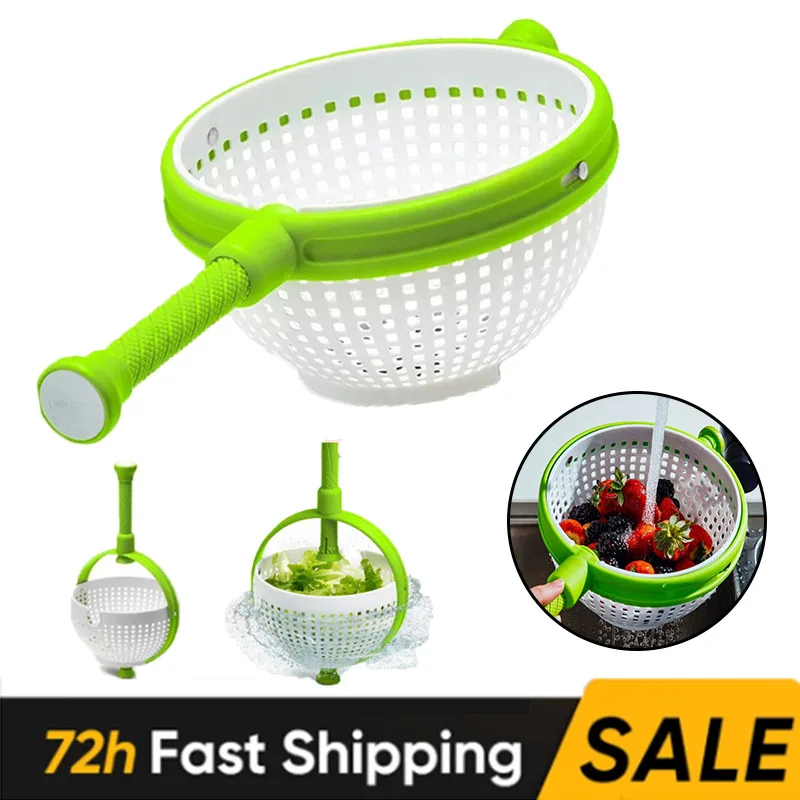 Salad Spinner Salad Spinner Kitchen Vegetable Swing Dry Cleaner Centrifuge Dehydration Drain Basket