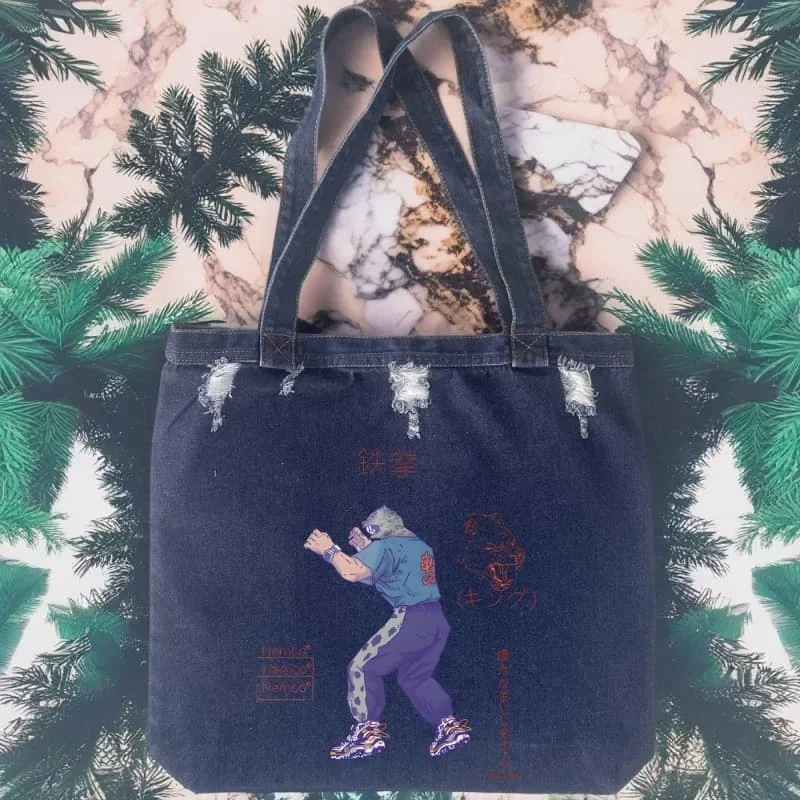 

king tekken Retro Shoulder Bag Women's Cowboy Crossbody Bags Fashion Ladies Denim Sling Bag Large Capacity Designer Bag