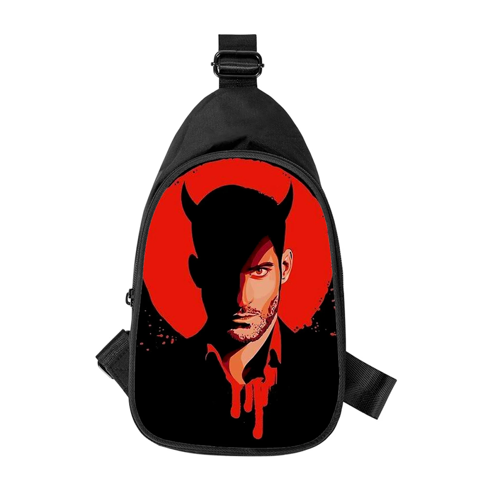 Dämon Lucifer Morningstar Print neue Männer Kreuz Brusttasche diagonal Frauen Umhängetasche Ehemann Schule Hüft tasche männliche Brust packung