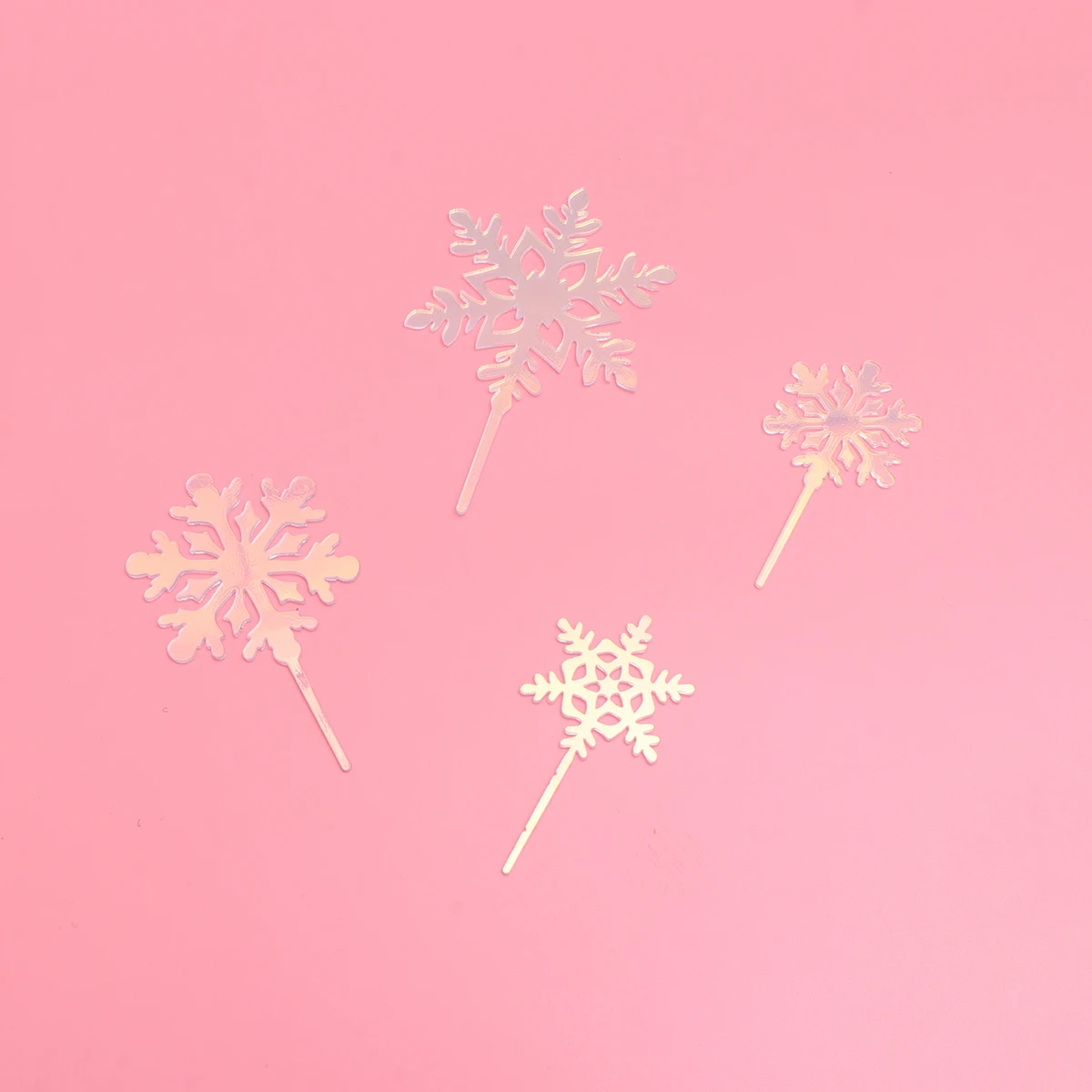 

12pcs Christmas Snowflake Cake Decorations Acrylic Cupcake Toppers Party Picks Holiday Bakery Ornament Design Unique