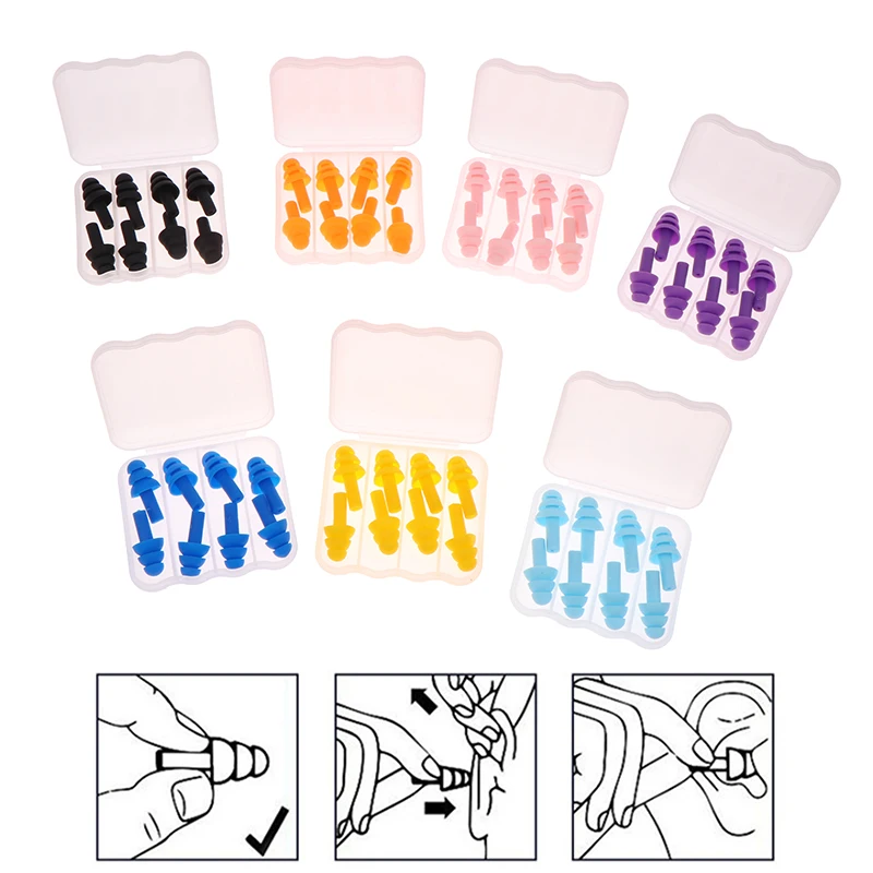 4 Pairs Christmas Tree Shaped Earplugs For Noise Reduction Industrial Protection Learning Swimming And Travel Earplugs