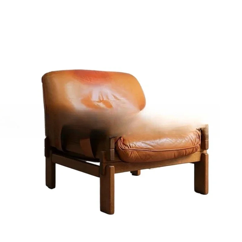 

Nordic retro solid wood, leisure chair for home use, medieval chair, sofa retro armrest