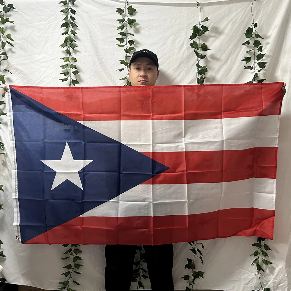 Bandeira TIKI Porto Rico Bandeira 3x5 pés 90x150cm poliéster Porto Rico Bandeira suspensa nacional para decoração de casa