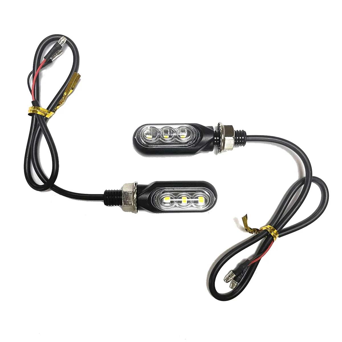 2PCS Motorcycle Turn Signals 3LED Motorcycle Blinkers Indicators Amber Lamp Handlebar Light for Motorbike Scooter