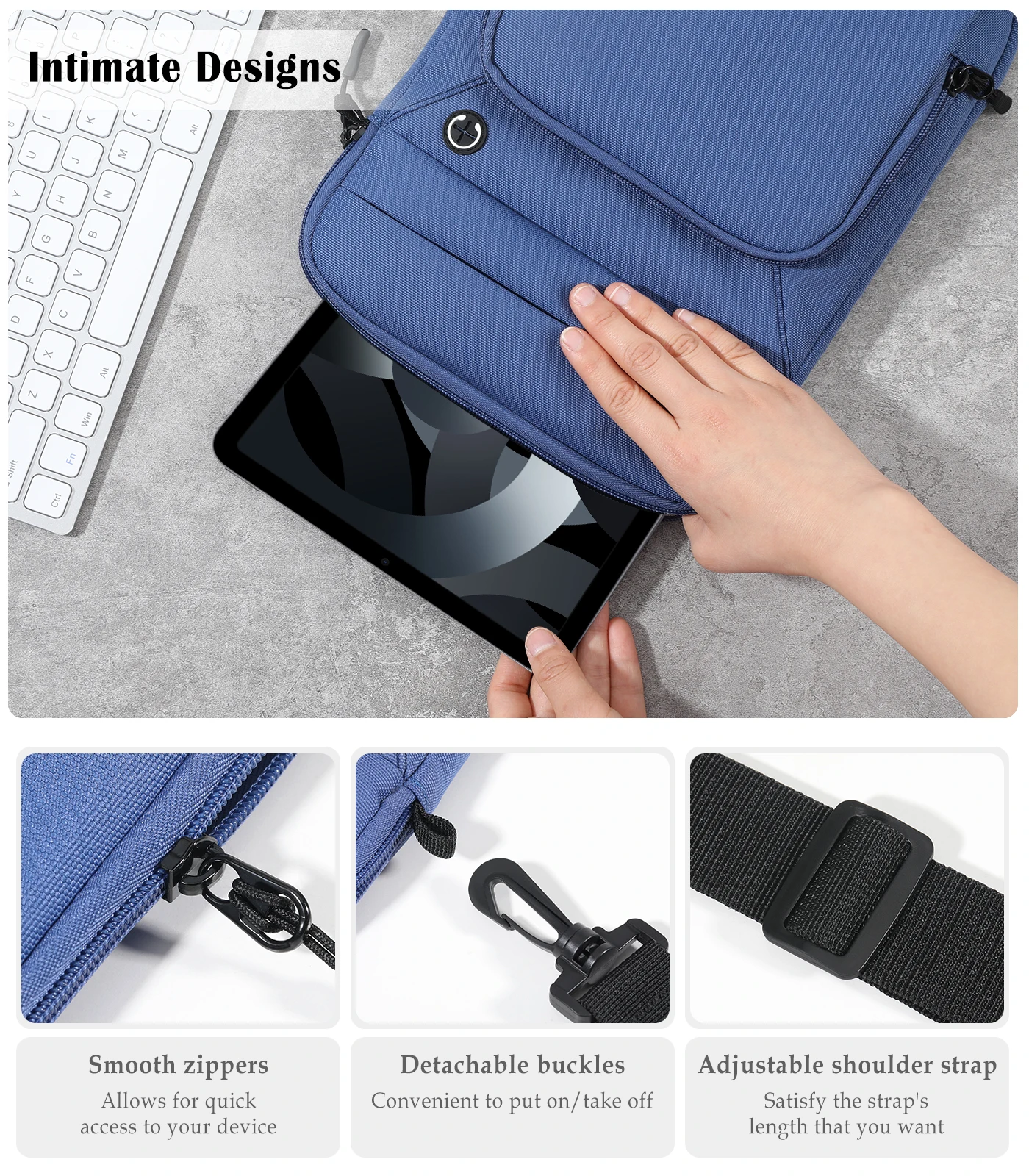 9-11 Inch Tablet Sleeve Bag for iPad Air 5/4 10.9 2022/2020,iPad 9/8/7th 10.2,iPad 10th Gen 10.9,iPad Pro 11,Galaxy S9 A8 S8 S6