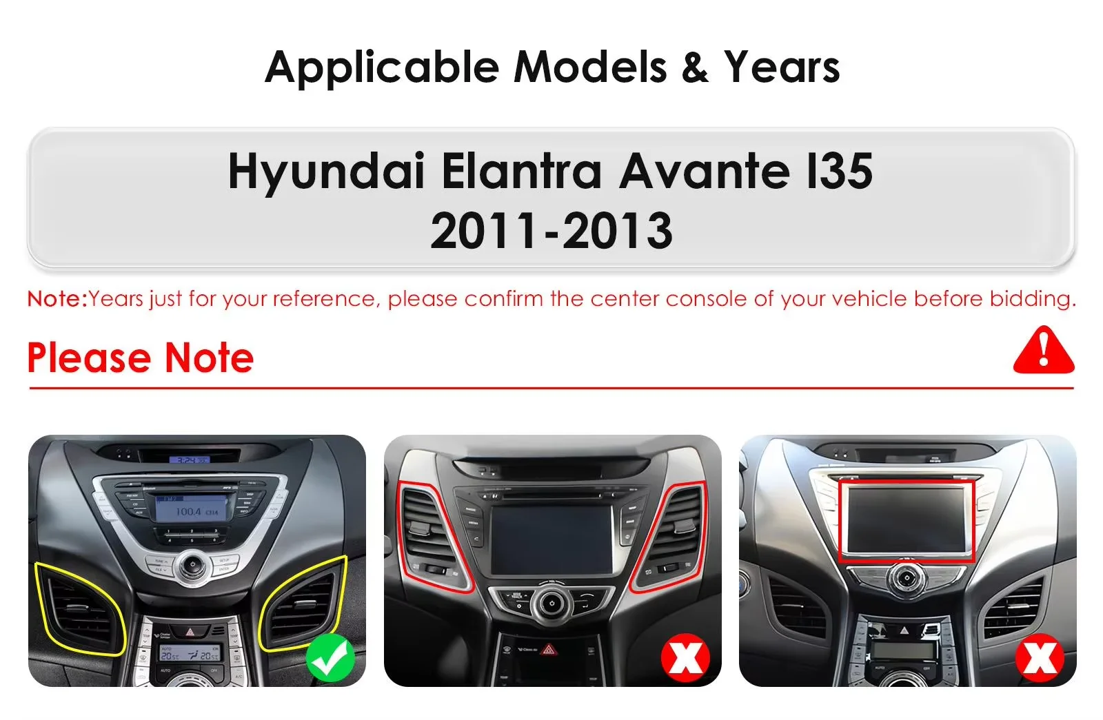 Android14 Car Radio for Hyundai Elantra Avante I35 2011-2013 Wireless Carplay Android Auto GPS Bluetooth Car Multimedia Player